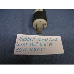 Hubbell 231A 30A 250V Turn & Pull Plug Male 3P