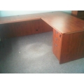 Executive Cherry Desk L shape Either Side w Ped