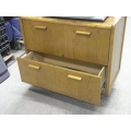 Medium Oak Wood 2 Drawer Lateral Filing Cabinet 38 x 20 x 28