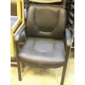 Black Leather Side Chair w Arms