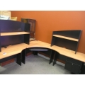 Blonde and Black L Suite Desk