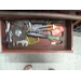 Red 9 Drawer Waterloo Toolbox With Assorted Tools - Files Wrench