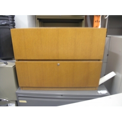 2 Drawer Red Oak Lateral File Cabinet 36x18x28