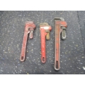 Lot of 3 Pipe Wrenches Ridgid Mastercraft Alltrade