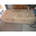 Tan Ultra Suede Ottoman 54 x 22 x 16