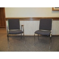 Purple / Grey Stacking Non Stackable Guest Chairs w Arms