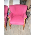 Burgundy Side Chair Queen Ann Legs Wood Frame 2 Available