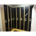 Lockers Black Door Brown Frame 9.5x72x18 / bank/ door