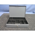 Grey Metal Lockable Cash Box