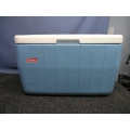 Blue & White Coleman Cooler