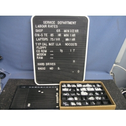 Changeable Peg Letter Notice Board w Letters & Sign In/Out Board