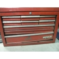 Red 9 Drawer Waterloo Toolbox With Assorted Tools - Files Wrench