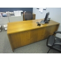 Single Ped Wood Veneer Metrix Desk Matching Storage