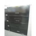 Black 4 Drawer Flip Front Lateral Filing Cabinet