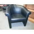 Modern Black Soft Leather (Real) Reception Guest Seating, Chairs