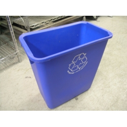 Blue Plastic Recycling Can Waste Basket Recycle