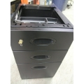 Black 3 Drawer Open Top Locking Ped Box Filing Cabinet w Key