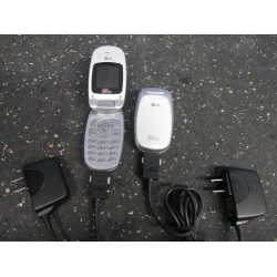 LG Virgin Mobile LX140 Grey/White CDMA Clamshell Flip Cell Phone