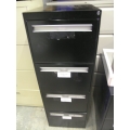 Black 4 Drawer Vertical Filing Cabinet Legal Locking 18x28x51