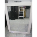 Large White Framed Beveled Mirror 26x33