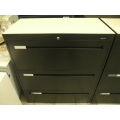 Black Boulevard 3 Drawer Lateral Filing Cabinet w/ Counter