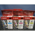 Lot of 8 Genuine Canon 6 BCI-6 Printer Ink Cartridges
