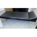 Black Nurse Bed couch w Raised Headrest Chrome Legs