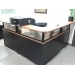 L-Shaped Reception Desk Unit Suite w Privacy Glass