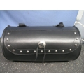 Black Leather Motorcycle Saddle Bag