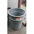Lot of 2 Grey Rubbermaid Roughneck 77L Garbage Cans