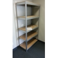 5-Shelf Metal Shelving Rack w Wood Shelves