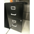 2-Drawer Black Vertical Filing Cabinet - Locking