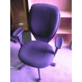Black Cloth Rolling High Back Task Chair w Arms
