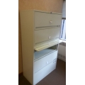 Locking 5-Drawer Flip-Front File Cabinet Beige Lateral