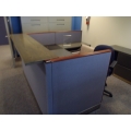 L-Shaped Office Reception Desk Suite w Counter