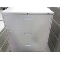 Staples Bisque 3 Drawer Filing Cabinet Lateral Locking 36x18x41"