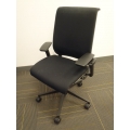 Steelcase Black Rolling Office Task Chair w Adjustable Arms