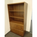 2-Drawer Wood File Cabinet with OH Bookcase Bookshelf 3-Shelves
