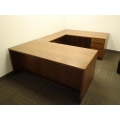 Wood C-Suite Office Desk Unit w 2 Box-Box-Files & Keyboard Tray