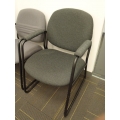 Dark Grey Sleigh Side Guest Chair w Padded Arms