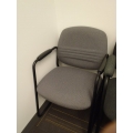 Grey Sleigh Guest Side Chair w Full Arms