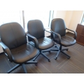 Assorted Black Rolling Leather Task Chair w Full Arms