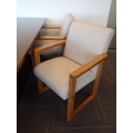 Maple & Grey Cloth Guest Side Reception Chairs w Arms