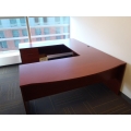 Cherry C-Suite Bow Front Office Desk Suite