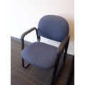 Blue-Grey Guest Side Reception Sleigh Chairs w Arms