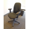 High Back Black Cloth Rolling Task Chair w/ Arms