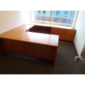 Cherry C-Suite w/ Knee Space Office Desk Suite