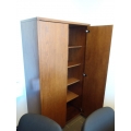 2 Door Enclosed Cabinet, Wood 5 shelf, 36 x 20 x 72"