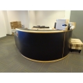 Black & Blonde Round C-Suite Reception Desk