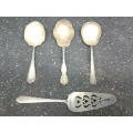 Lot of 4 Antique Silver Spoons and Cutlery